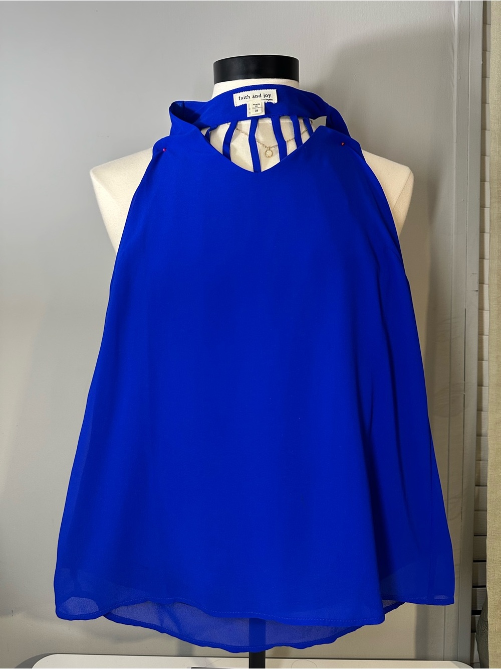 Faith and Joy Royal Blue Strappy Back Tank Top